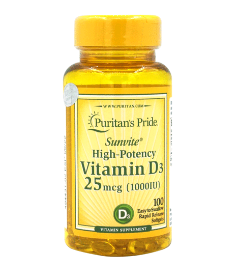 Vitamin D3 puritan ‘s pride 125mg- Lọ 100 viên