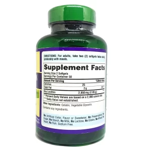 Viên Uống Soy Lecithin puritan’s pride 1325mg, Lọ 100 viên